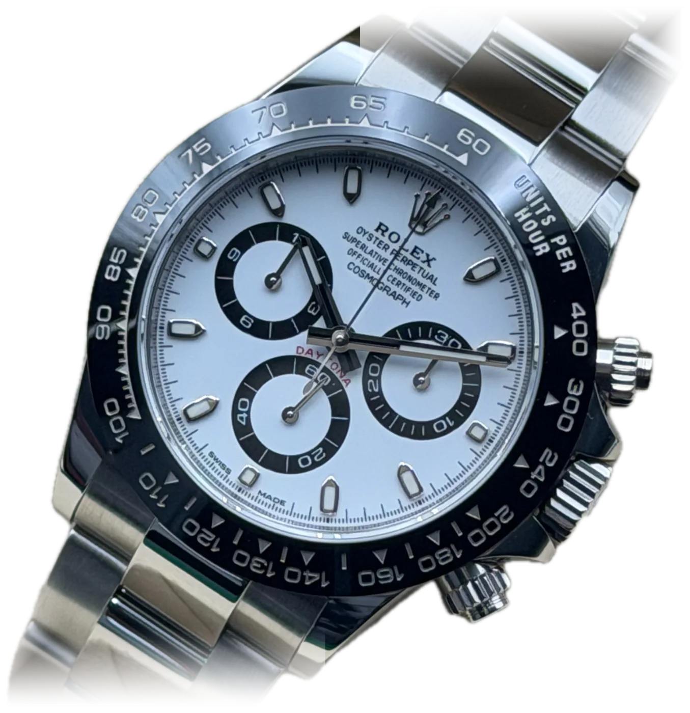 Rolex Cosmograph Daytona 116500LN mit weißem Zifferblatt