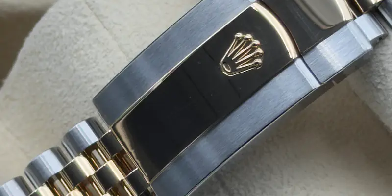 Jubilee-Armband und Faltschließe in Rolesor aus Gelbgold und Oystersteel einer Rolex Datejust 41